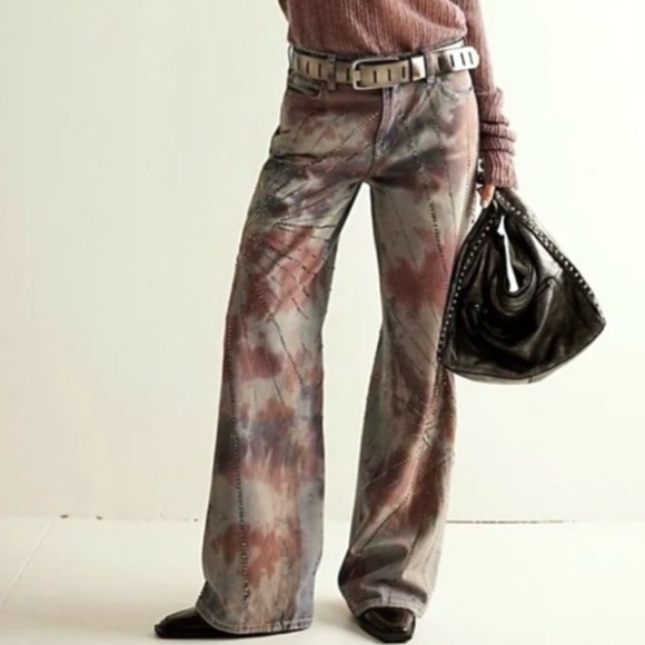 Free People We The Free Aurora Mid Rise Straight Jeans in Starlet sz 24 NWT - Picture 3 of 11